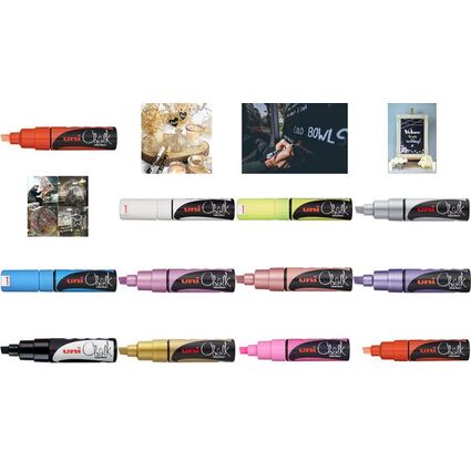 uni-ball Marqueur craie Chalk marker PWE-8K rouge mtallique