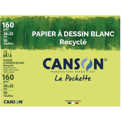 CANSON Papier  dessin recycl, A3, 160 g/m2, blanc