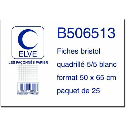 ELVE Fiches bristol, uni, 500 x 650 mm, 25 fiches