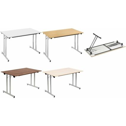 SODEMATUB Table pliante TPMU147WA, 1.400 x 700 mm,walnut/alu