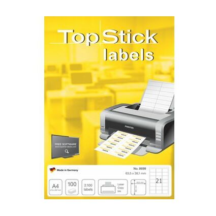 TOP STICK Etiquette universelle, 105 x 48 mm, blanc