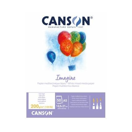 CANSON Bloc  dessin Imagine, format A4, 200 g/m2