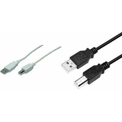 LogiLink Cble USB 2.0, USB-A - USB-B, 3,0 m, noir
