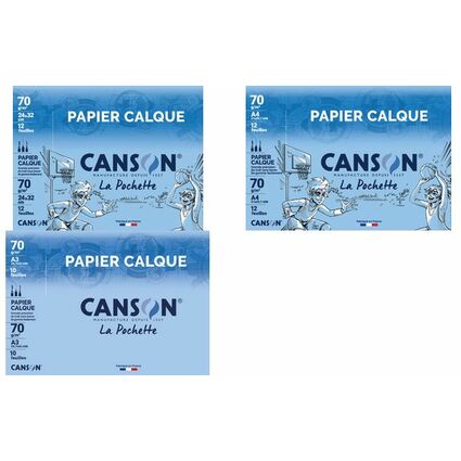 CANSON Papier calque satin, A3, 90 g/m2