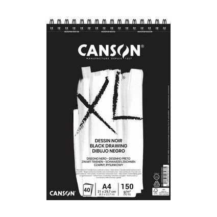 CANSON Bloc  croquis et tudes XL Noir, A5, noir