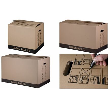smartboxpro Carton de dmnagement "CARGO-BOX-PLUS S",marron