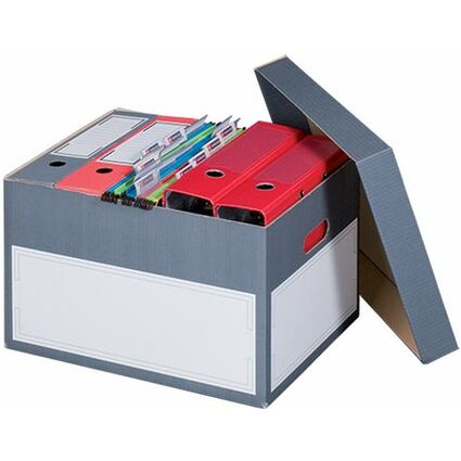 smartboxpro Bote d'archives/transport S,  couvercle, gris