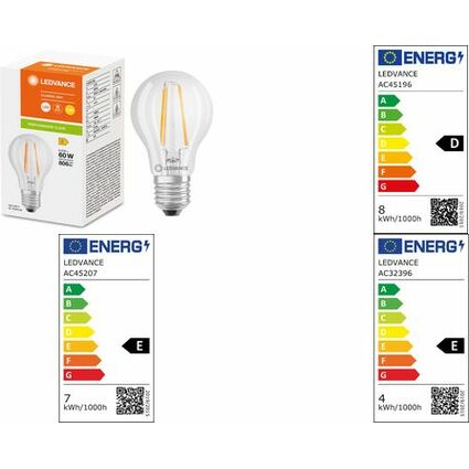LEDVANCE Ampoule LED CLASSIC A, 7,5 Watt, E27, clair
