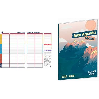 QUO VADIS Agenda scolaire "Mon Agenda Malin", 2025/2026