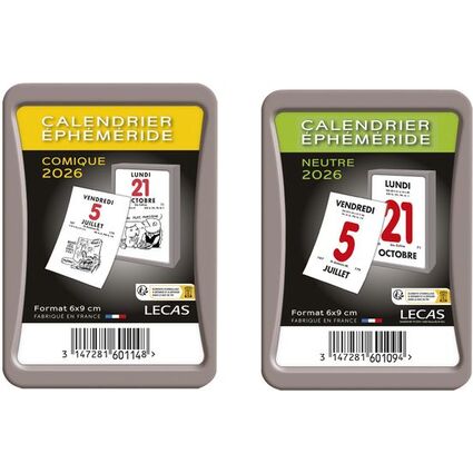 LECAS Bloc calendrier phmride, comique, 60 x 90 mm, 2026