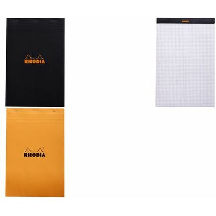 RHODIA Bloc agraf No. 19, format A4+, quadrill 5x5, orange