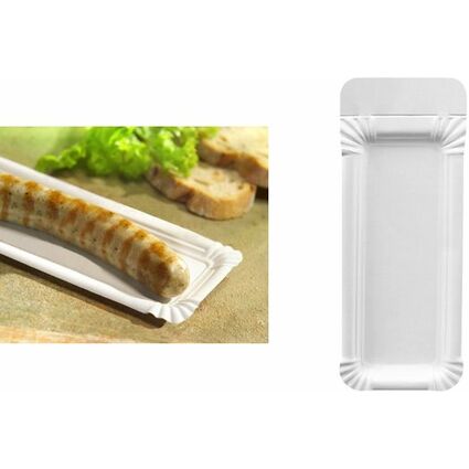 PAPSTAR Assiette carton pour saucisse "pure", blanc