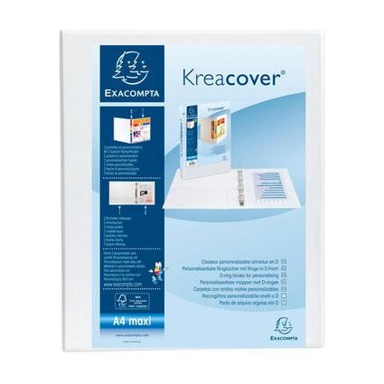 EXACOMPTA Classeur personnalisable Kreacover, A4 Maxi, blanc