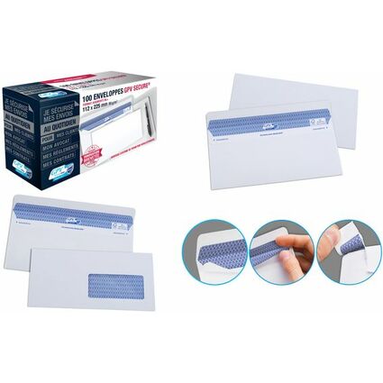 GPV Enveloppes SECURE, 112 x 225 mm, sans fentre, blanc
