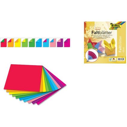 folia Feuille  plier "DUO", 100 x 100 mm, 50 feuilles
