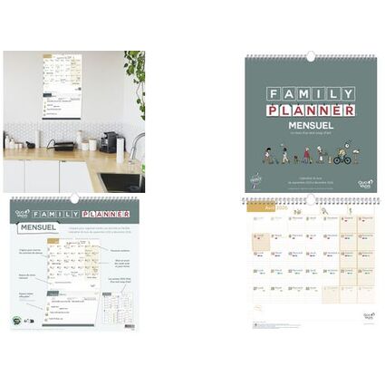 QUO VADIS Calendrier FAMILY PLANNER MENSUEL, 2025/2026