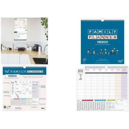 QUO VADIS Calendrier FAMILY PLANNER HEBDO, 2025/2026