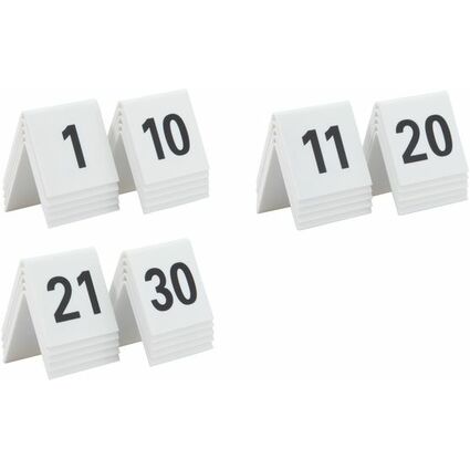 Securit Set de numros de table 21 - 30 , blanc, acrylique