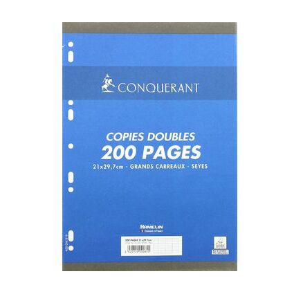 CONQUERANT SEPT Copies doubles, A4, Seys, 200 pages