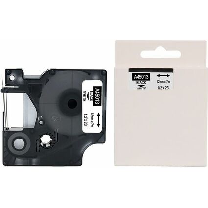 rillstab Cassette  ruban, noir/blanc, 12 mm x 7 m