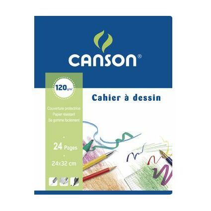CANSON Cahier  dessin, uni, 120 g/m2, 170 x 220 mm
