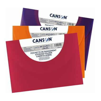 CANSON Pochette de rangement  dessins, en PP, 370 x 470 mm
