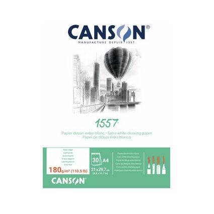 CANSON Bloc papier dessin "1557", A5, 180 g/m2, 30 feuilles