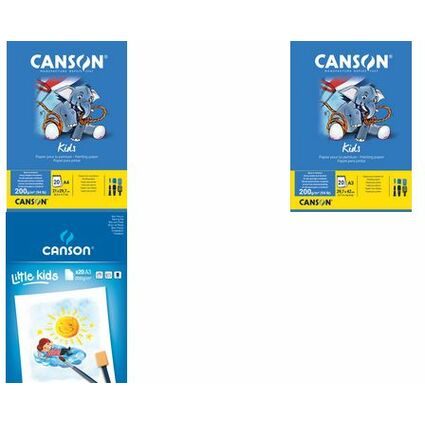 CANSON Bloc de papier pour la peinture Kids, A4, 200 g/m2