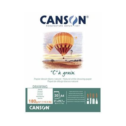 CANSON Bloc papier dessin "C"  grain, A5, 224 g/m2