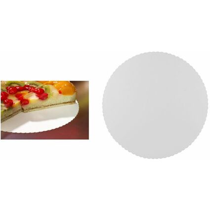 PAPSTAR Fond de tarte "pure", rond, 300 mm, blanc, par 100