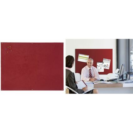 Bi-Office Tableau en feutre 1.200 x 900 mm, bordeaux