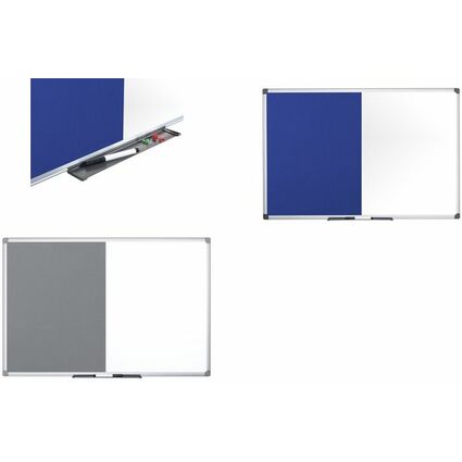 Bi-Office Tableau mixte, tableau blanc / feutre, bleu