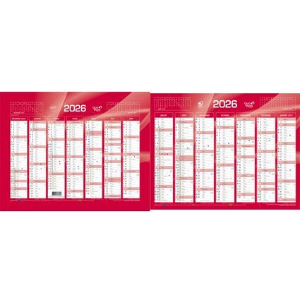QUO VADIS Calendrier de banque rouge, 270 x 210 mm, 2026