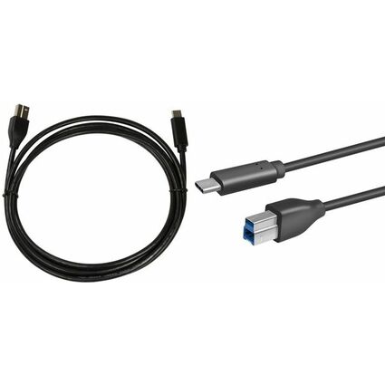 LogiLink Cble USB 3.2, USB-C - USB-B mle, 2,0 m, noir