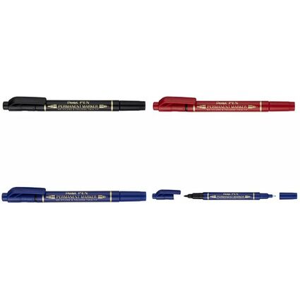 Pentel Marqueur permanent Pen, double pointe, rouge
