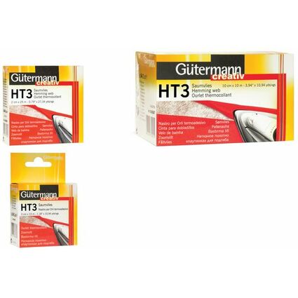 Gtermann Ourlet thermocollant HT3, 20 mm x 25 m, blanc