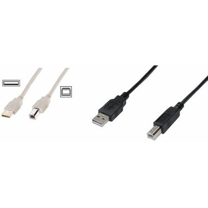 DIGITUS Cble de raccordement USB, USB-A - USB-B mle, 5,0 m