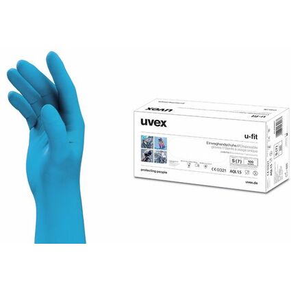 uvex Gant de protection  usage unique u-fit, taille M, bleu
