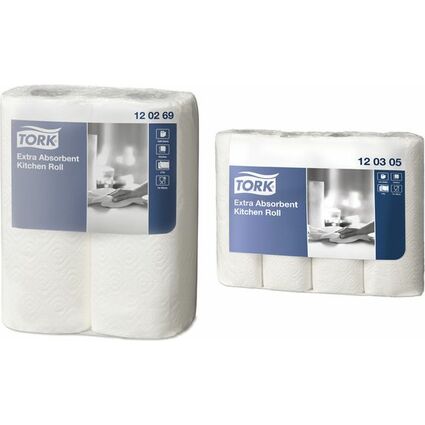 TORK Rouleau de papier essuie-tout, trs absorbant, blanc