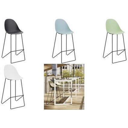 PAPERFLOW Chaise de bar "VOID", set de 2, vert/noir