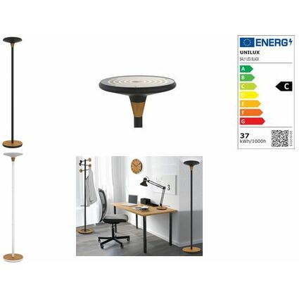 UNiLUX Lampadaire  LED BALY BAMBOO, dimmable, noir-bambou