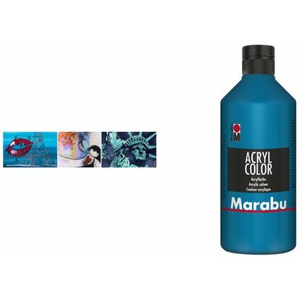 Marabu Peinture acrylique Acryl Color, 500 ml, jaune 019