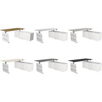 kerkmann Poste de travail complet Move 3 tube, anthracite