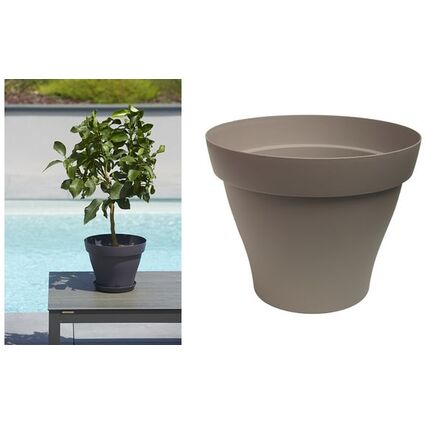 Potic Pot de fleurs ROMEO, rond, diamtre 350 mm, taupe