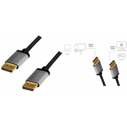 LogiLink Cble DisplayPort 1.2, fiche mle - mle, 5,0 m