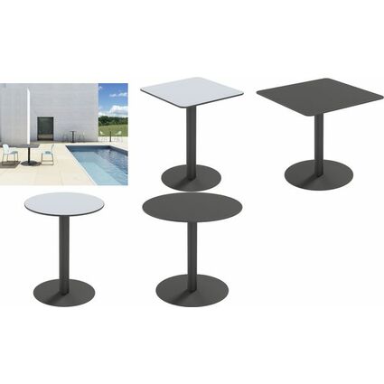 PAPERFLOW Table de jardin CROSS, (L)800 x (P)800 mm, gris