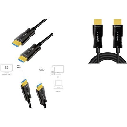 LogiLink Cble de fibre optique hybride HDMI AOC, 30 m