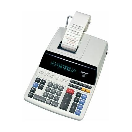 SHARP Calculatrice avec imprimante EL-2607V, 12 chiffres