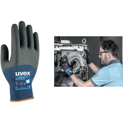 uvex Gants de travail phynomic pro, bleu/anthracite, T.12