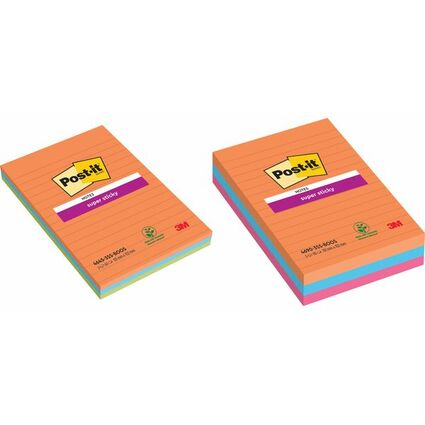 Post-it Bloc-note adhsif Super Sticky Notes, 101 x 152 mm